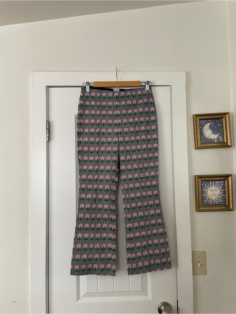 The Margot Kick-Flare Crop Pants by Maeve: Floral Houndstooth Edition Size XS - Picture 4 of 8
